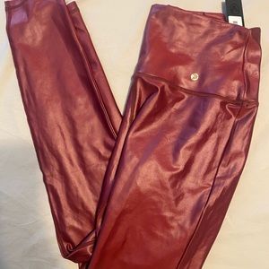 Savvi Red faux leather leggings